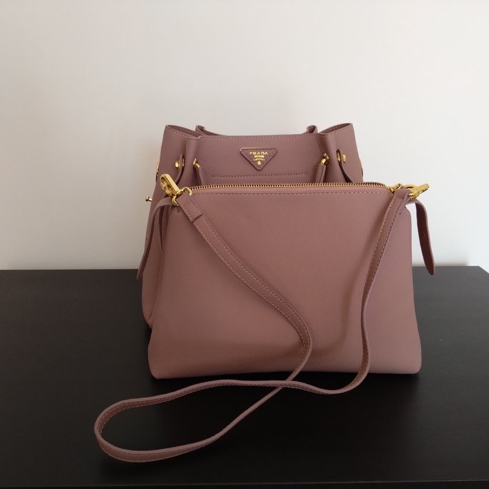 2-in-1 shoulder bag crossbody bag blush pink